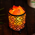 Geometric Pattern Himalayan Salt Lamp – Iron Art Series