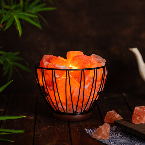 Bloom Bowl Himalayan Salt Lamp – Iron Art Series